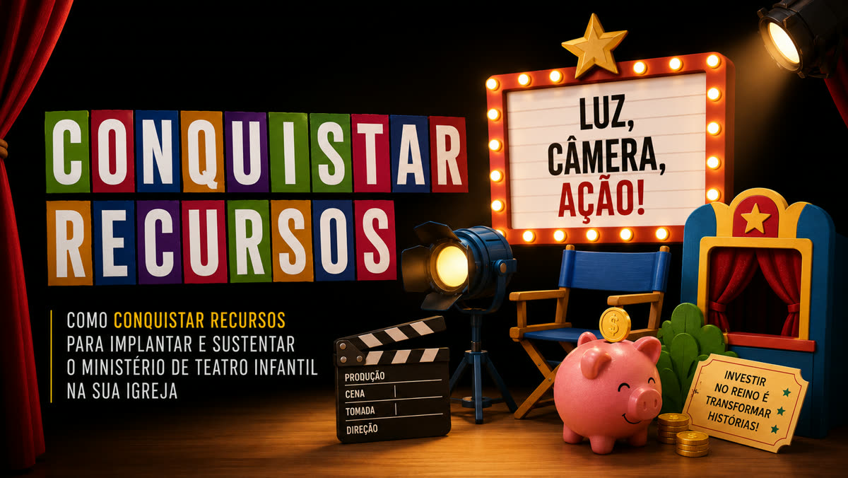 Conquistar Recursos: como implantar e sustentar o Ministério de Teatro Infantil na sua igreja. Live segunda às 20h.